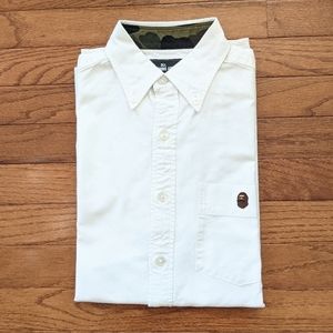 BAPE White Button Down Oxford Shirt